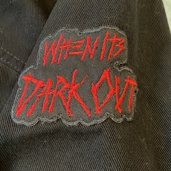 G-Eazy Dylan Thomas Rage Against the Dying of the Light Black Denim Jacket - Picture 5 of 6